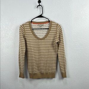 Banana Republic Women’s Tan Houndstooth Sweater Size S Career‎ Business Chic